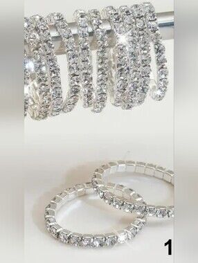7/$10 Silver Crystal Stretch Toe Ring - (1-piece)